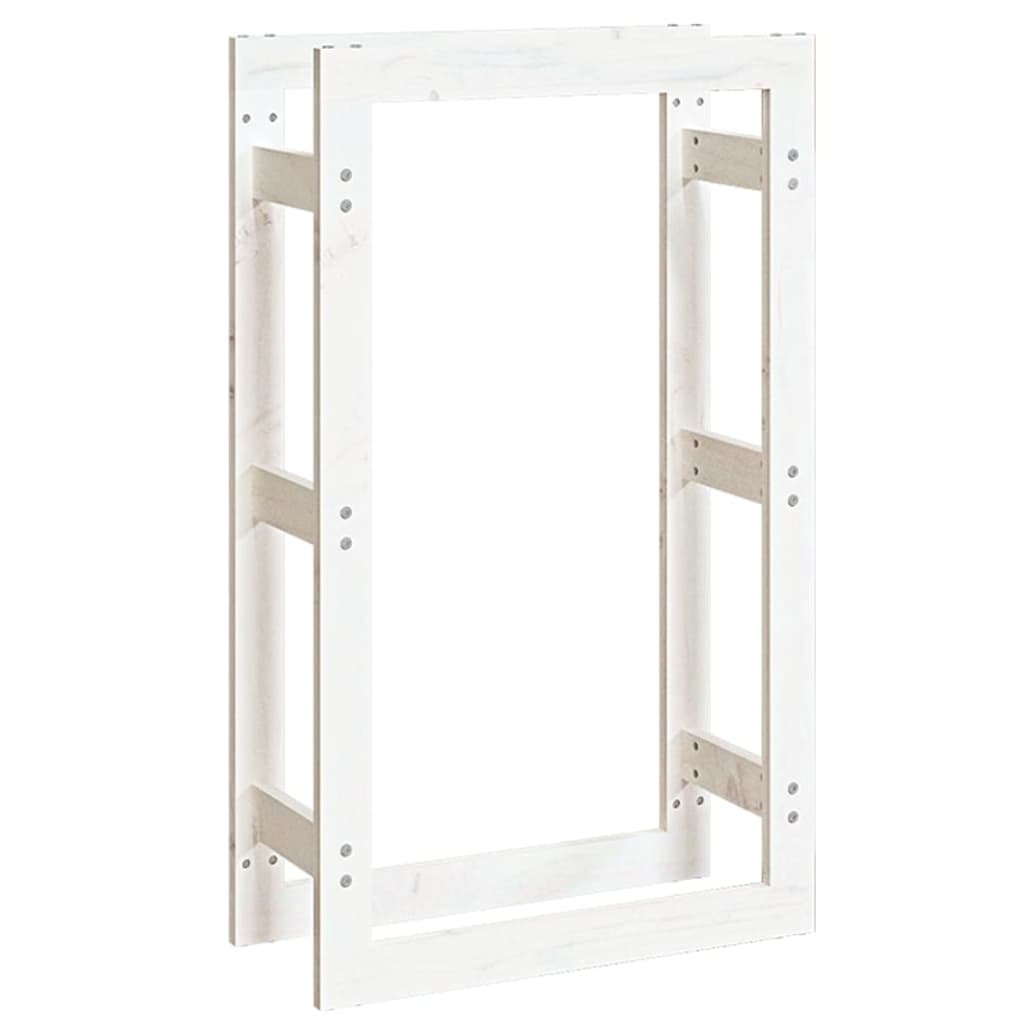 Firewood Rack White 60x25x100 cm Solid Wood Pine