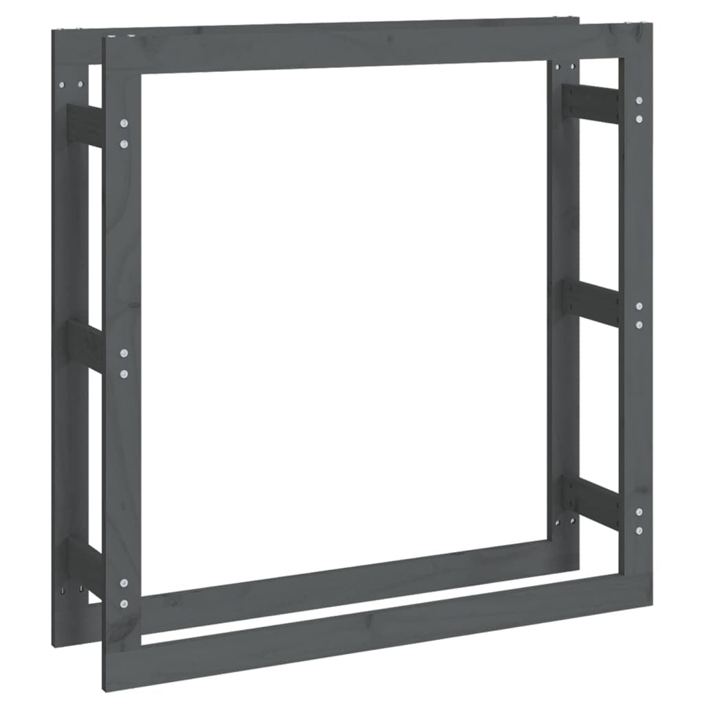 Firewood Rack Grey 100x25x100 cm Solid Wood Pine