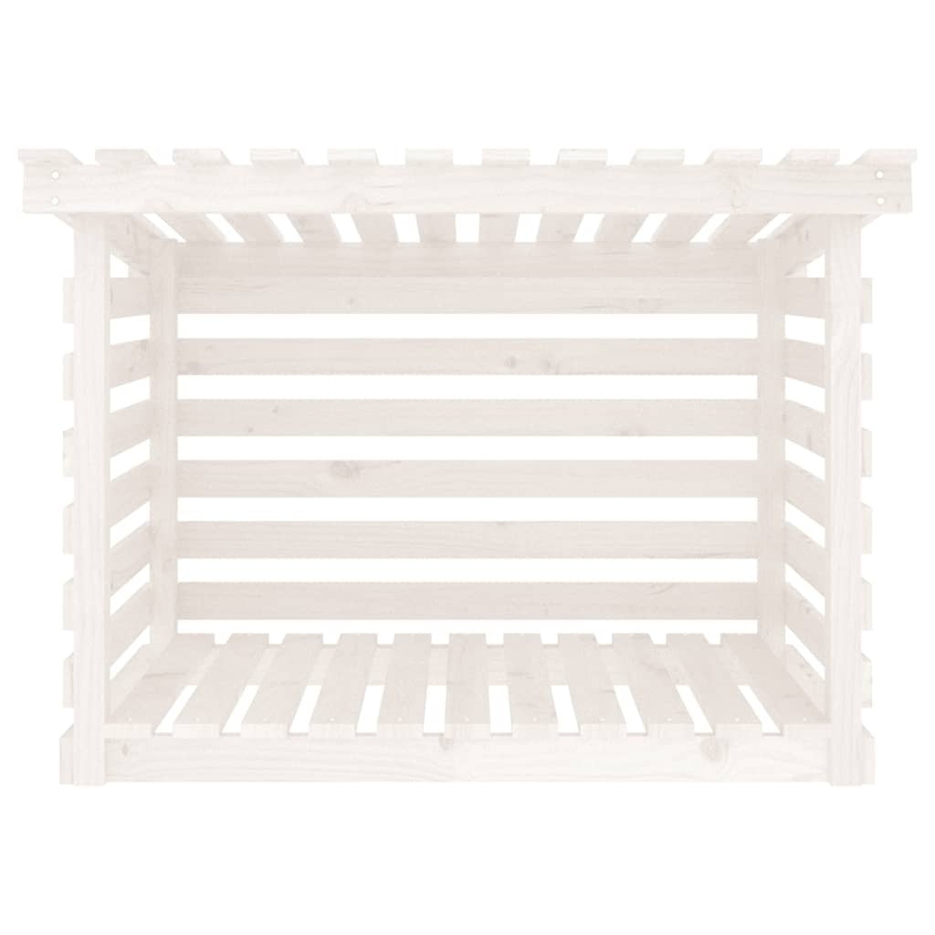 Firewood Rack White 108x73x79 cm Solid Wood Pine