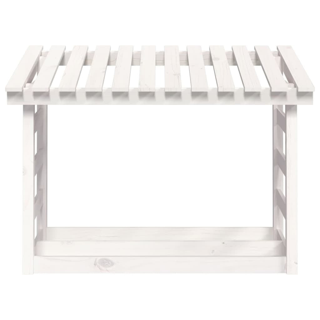Firewood Rack White 108x64.5x78 cm Solid Wood Pine