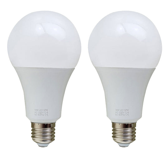 2 Pack 18W E27 Screw LED Light GLS bulbs, Energy Saving Edison  Cool White 6000K non dimmable lights