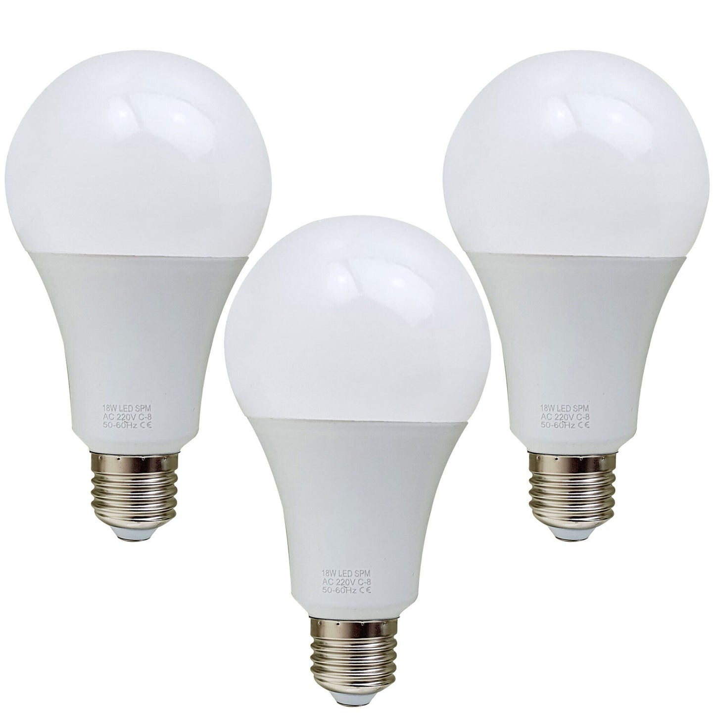 3 Pack 18W E27 Screw LED Light GLS bulbs, Energy Saving Edison  Cool White 6000K non dimmable lights