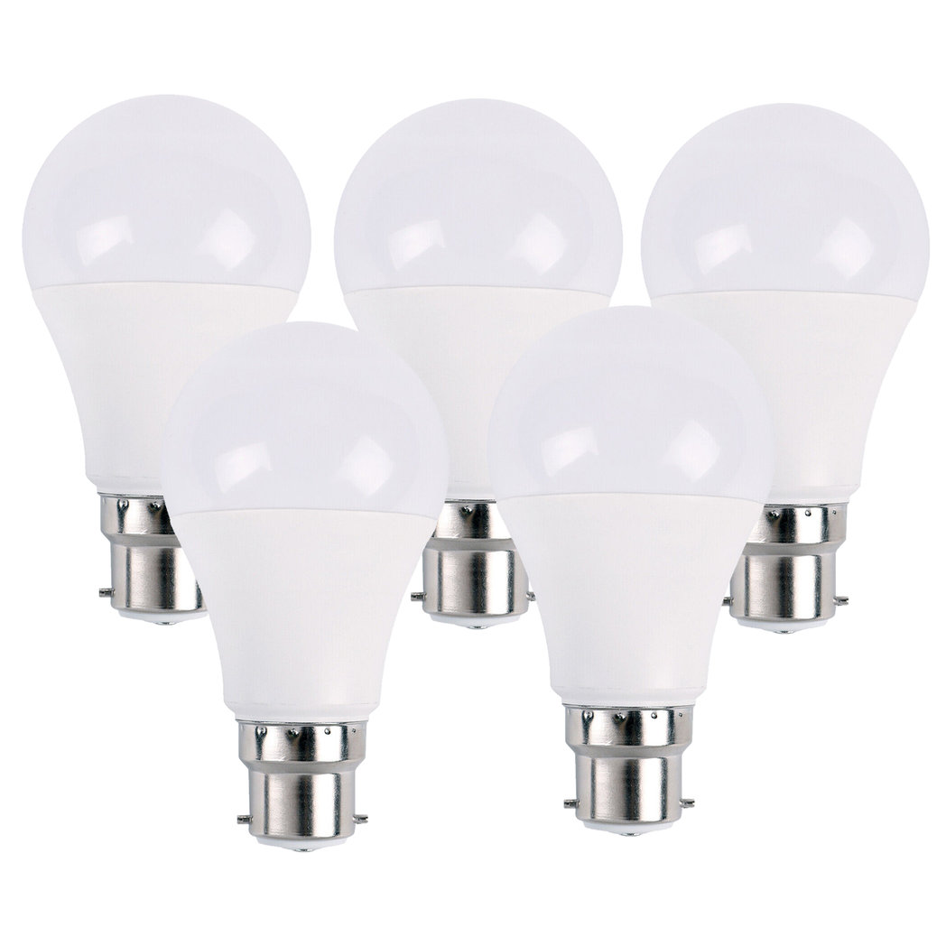 B22 18W Energy Saving Warm White LED Light Bulbs A60 B22 Screw-in non dimmable bulbs-pack 5