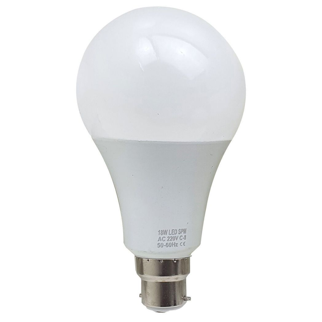 B22 18W Energy Saving Warm White LED Light Bulbs A60 B22 Screw-in non dimmable bulbs-pack 5