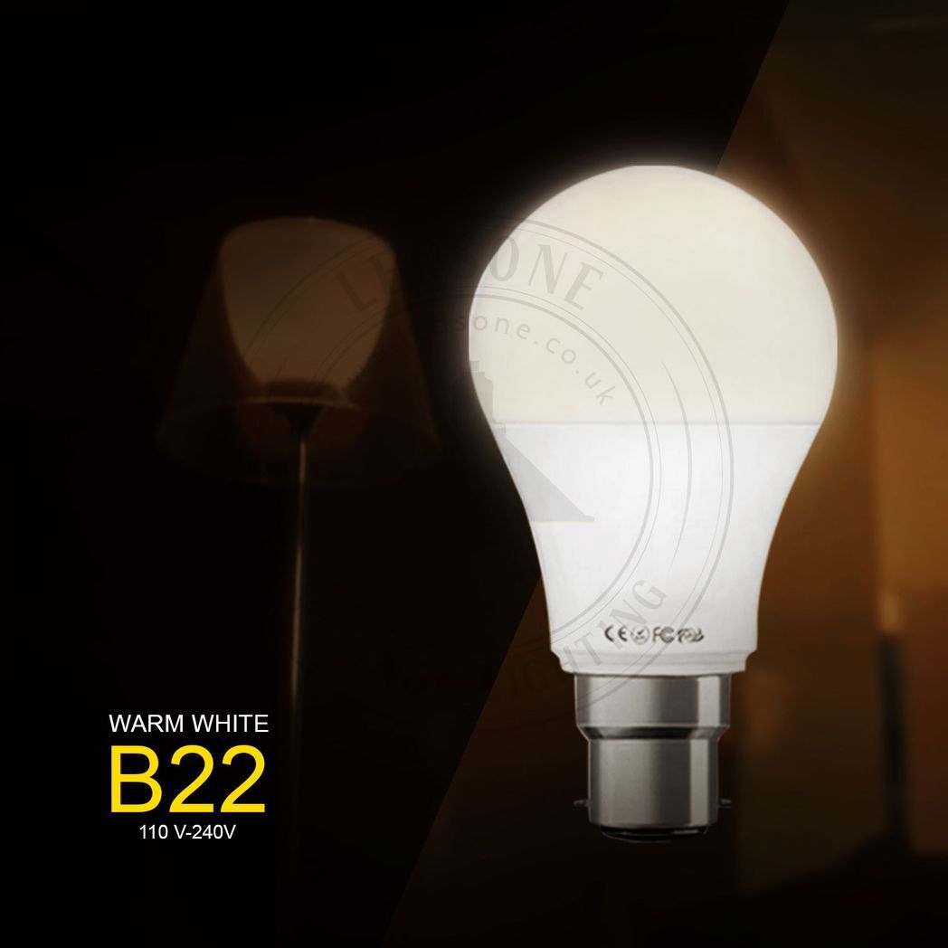 B22 18W Energy Saving Warm White LED Light Bulbs A60 B22 Screw-in non dimmable bulbs-pack 5