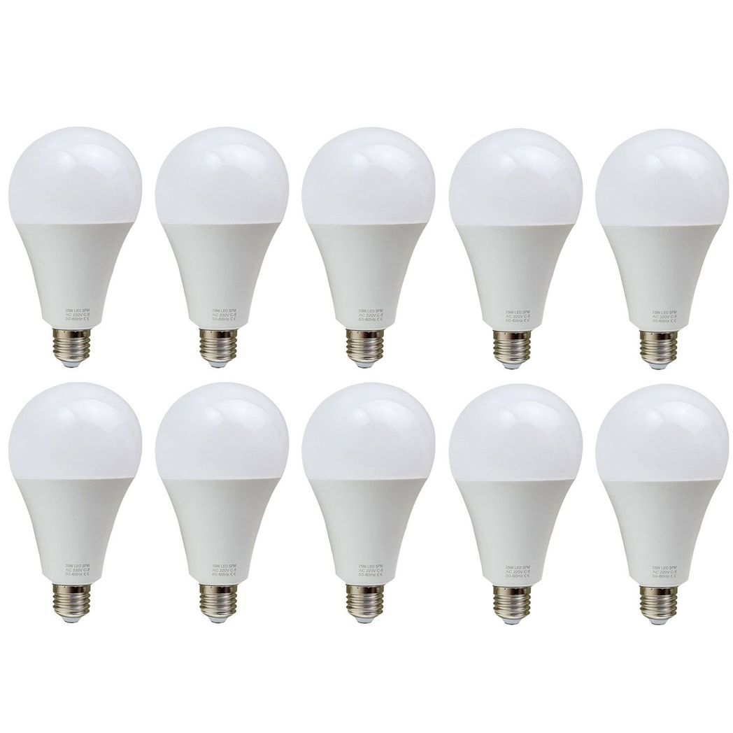 E27 25W Energy Saving Warm White LED Light Bulbs A60 E27 Screw-in non dimmable bulbs-pack 10