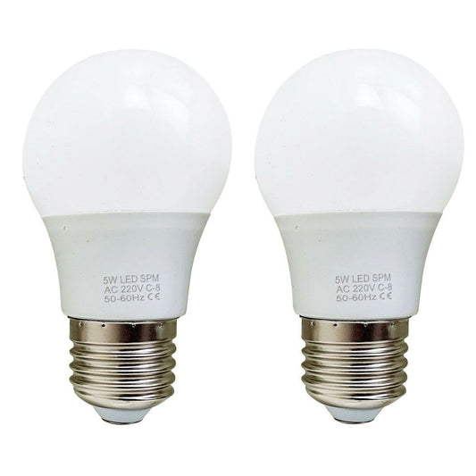 E27 5W Energy Saving Warm White LED Light Bulbs A60 E27 Screw-in non dimmable bulbs-pack 2