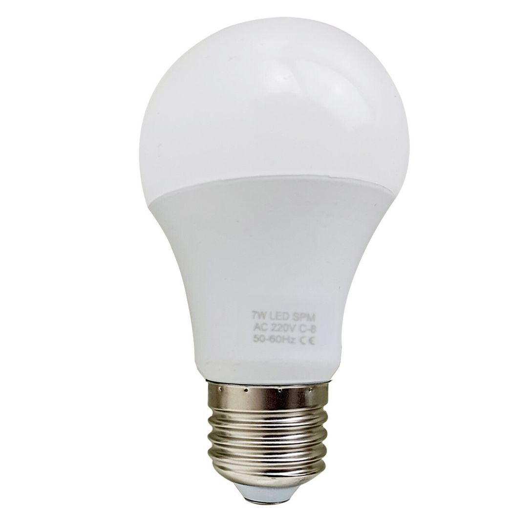 E27 7W Energy Saving Warm White LED Light Bulbs A60 E27 Screw-in non dimmable bulbs-pack 10