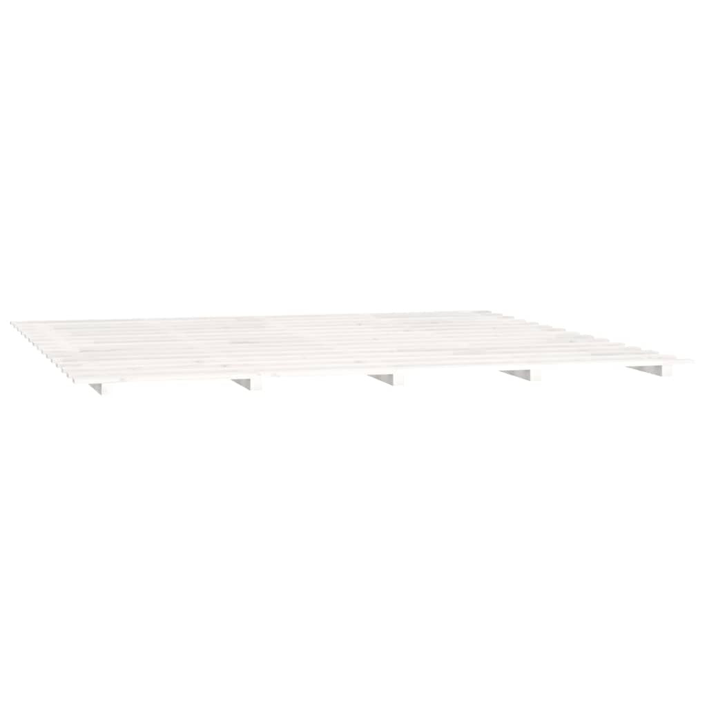 Bed Frame White 160x200 cm Solid Wood Pine