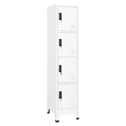 Locker Cabinet White 38x45x180 cm Steel