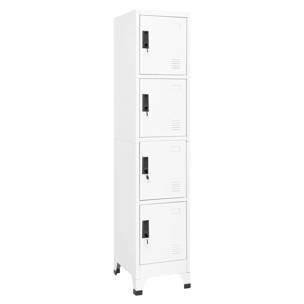 Locker Cabinet White 38x45x180 cm Steel