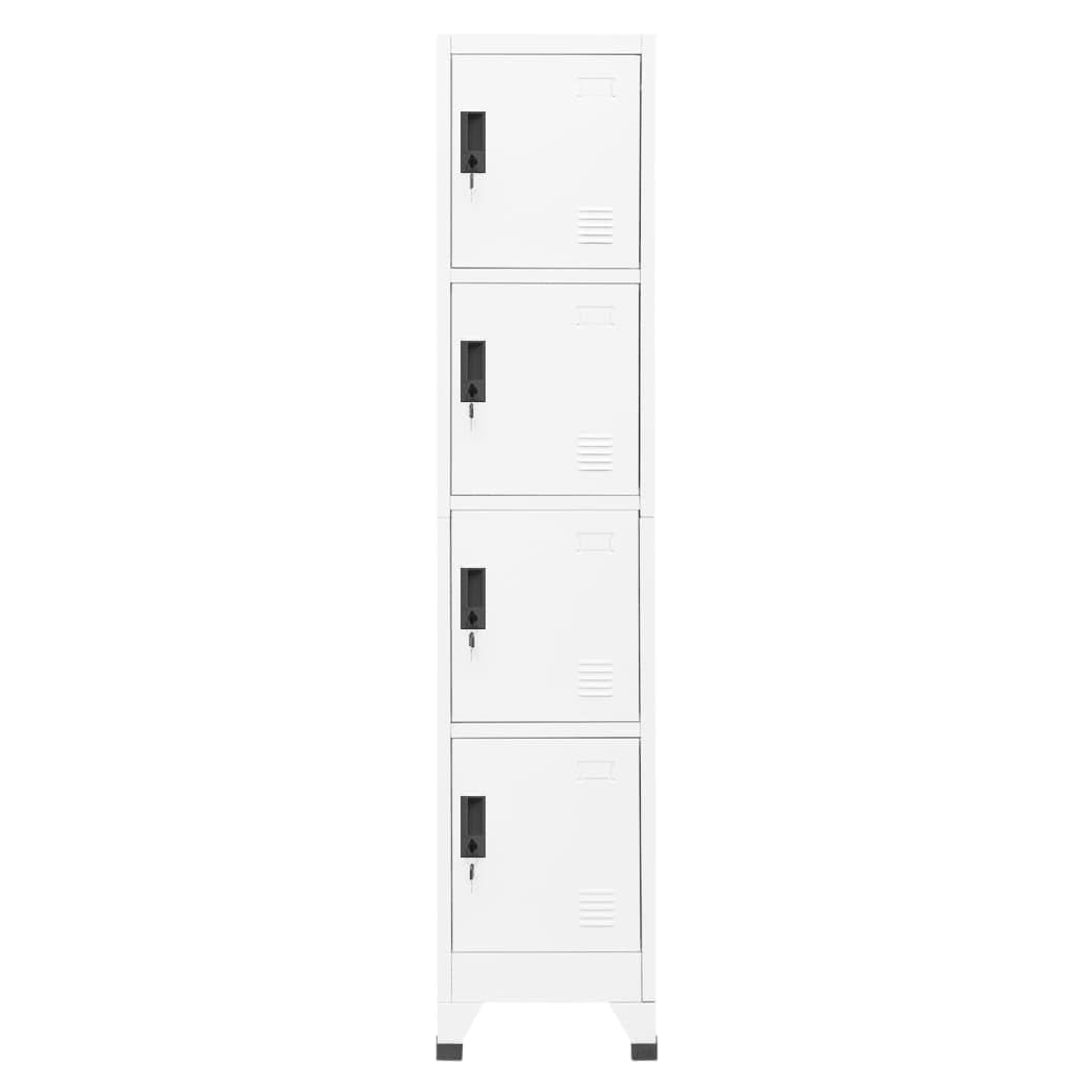 Locker Cabinet White 38x45x180 cm Steel