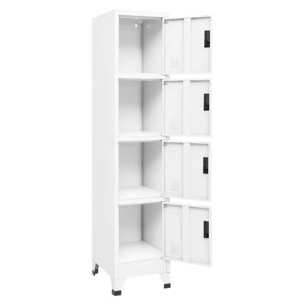Locker Cabinet White 38x45x180 cm Steel