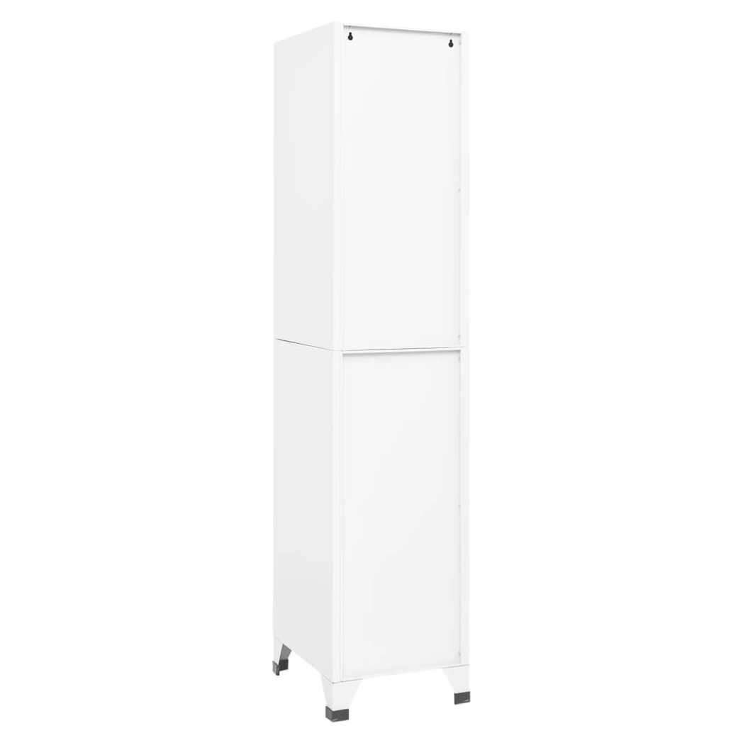 Locker Cabinet White 38x45x180 cm Steel