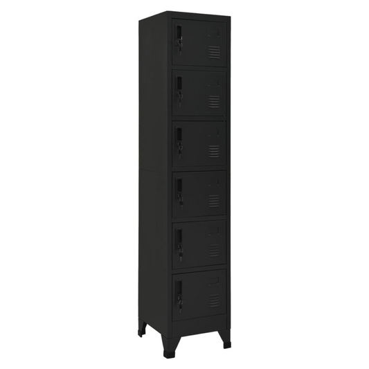 Locker Cabinet Black 38x40x180 cm Steel