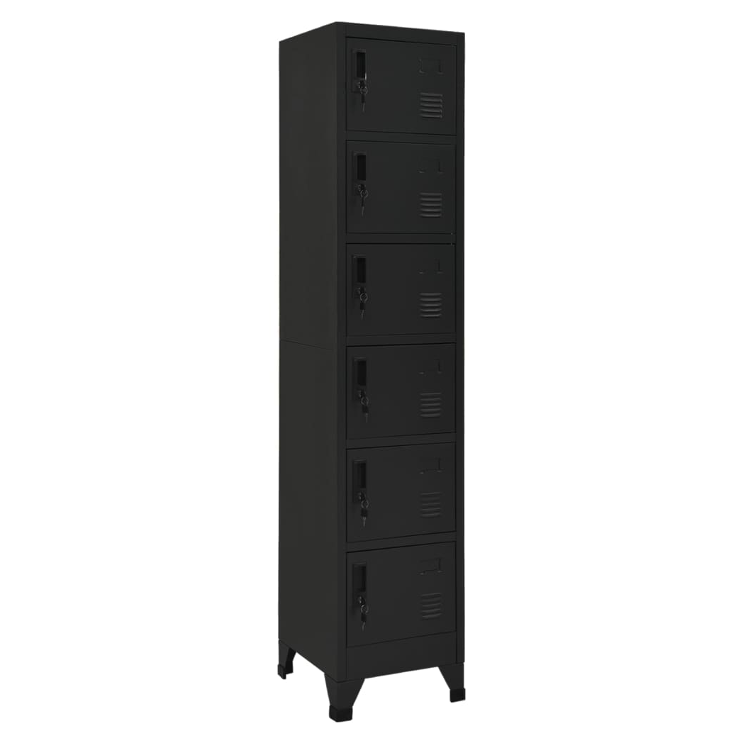 Locker Cabinet Black 38x40x180 cm Steel