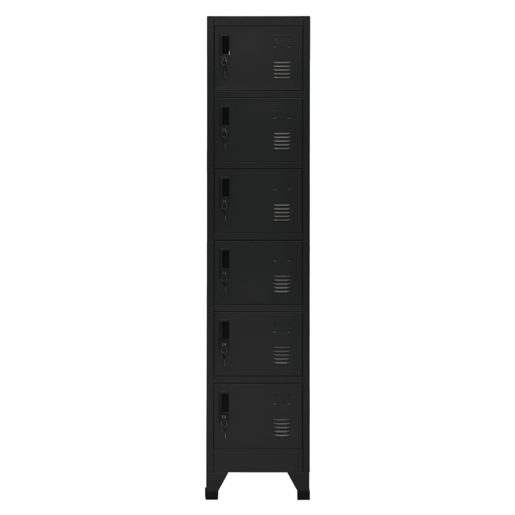 Locker Cabinet Black 38x40x180 cm Steel