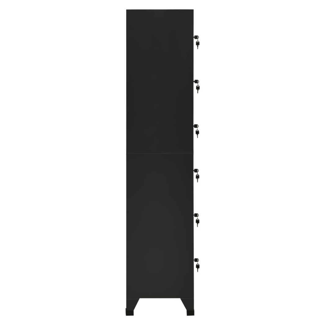 Locker Cabinet Black 38x40x180 cm Steel