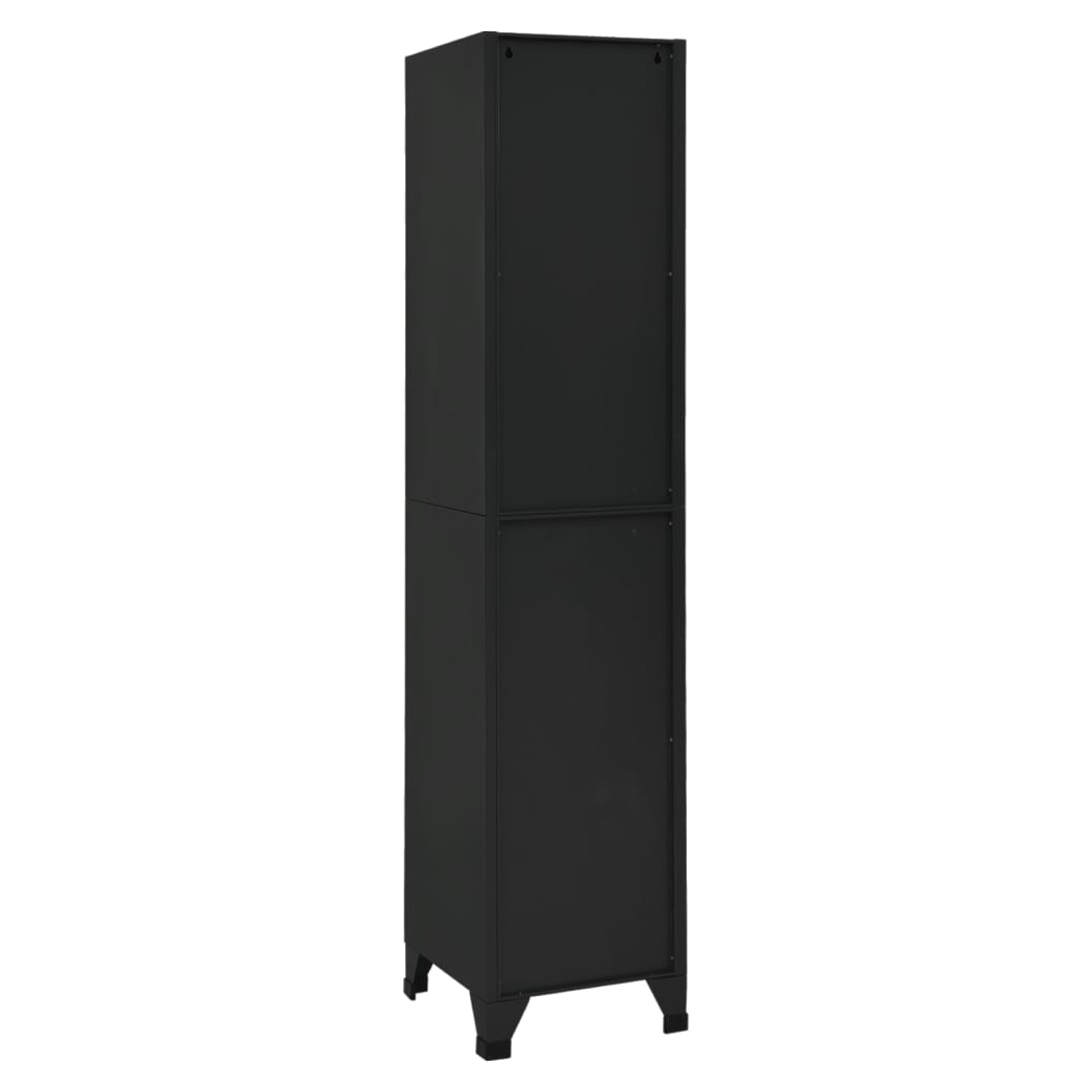 Locker Cabinet Black 38x40x180 cm Steel