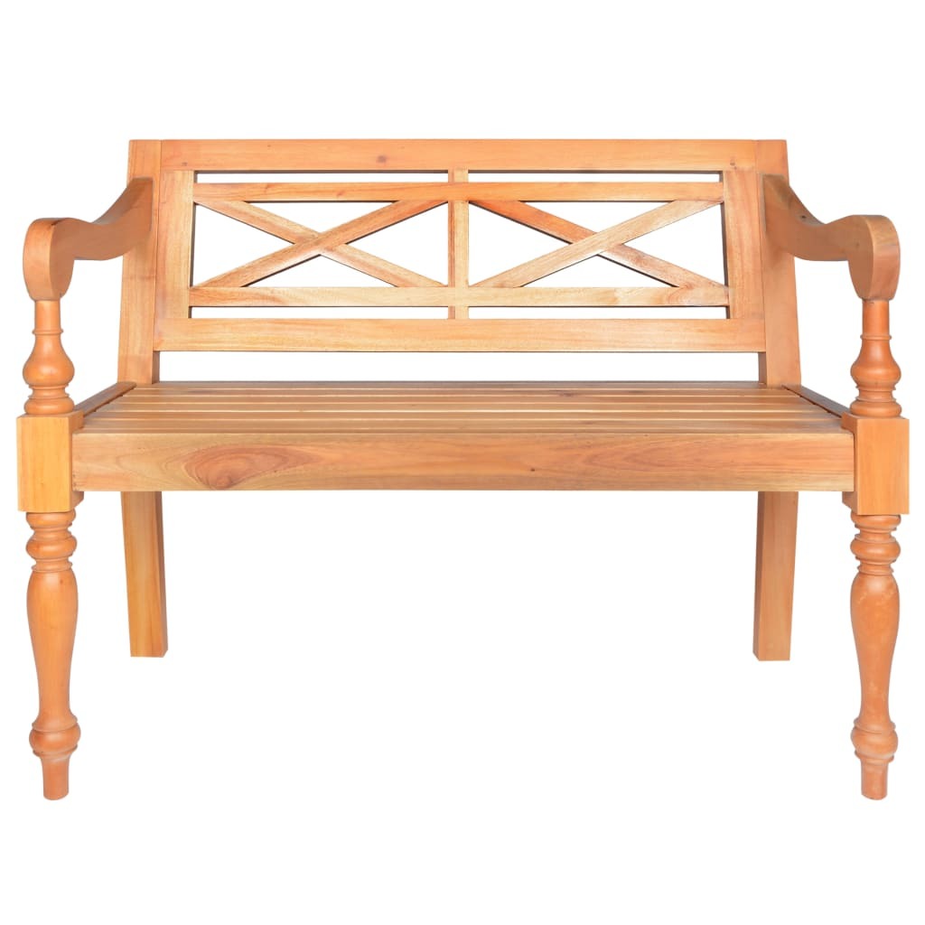 Batavia Bench 98 cm Solid Mahogany Wood Light Brown