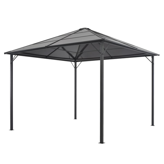 Gazebo with Roof Aluminium 3x3 m Black