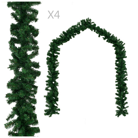 Christmas Garlands 4 pcs Green 270 cm PVC