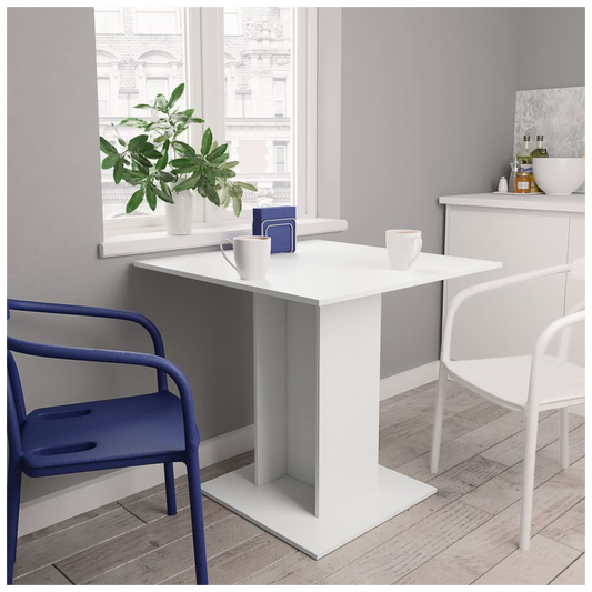 Dining Table White 80x80x75 cm Engineered Wood