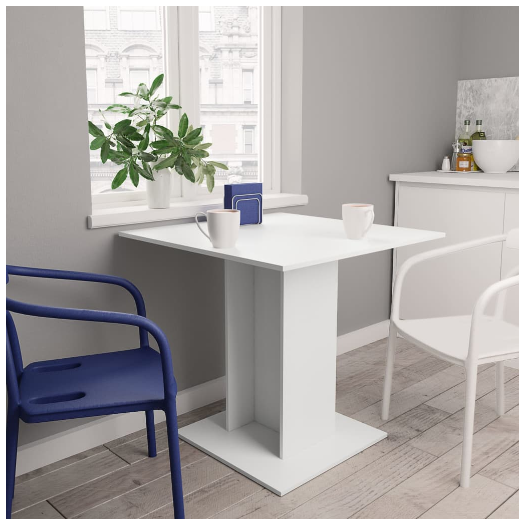 Dining Table White 80x80x75 cm Engineered Wood