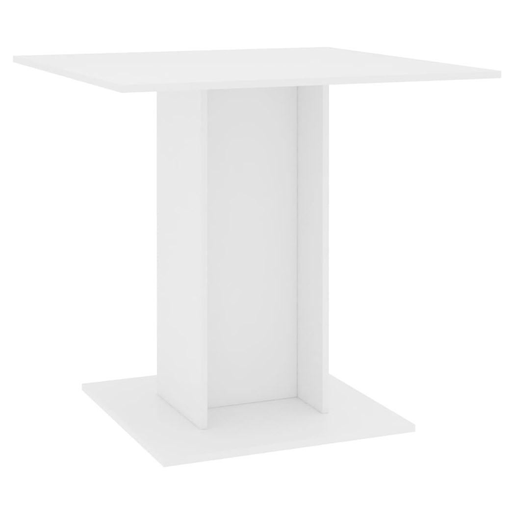Dining Table White 80x80x75 cm Engineered Wood