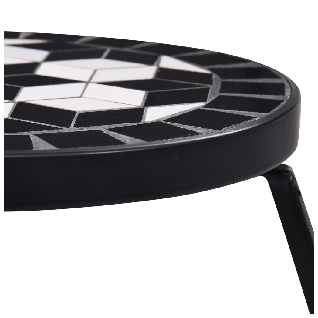 Mosaic Tables 3 pcs Black and White Ceramic