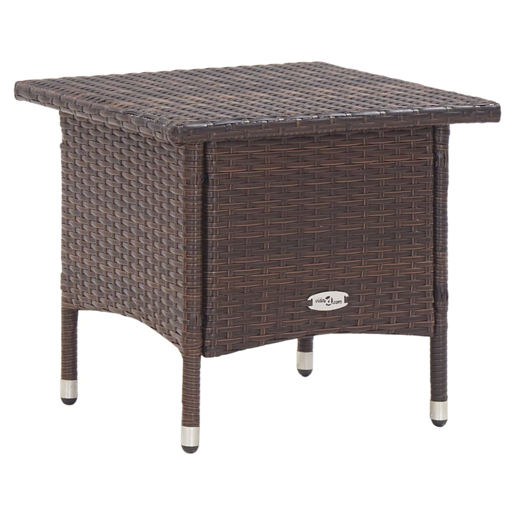 Tea Table Brown 50x50x47 cm Poly Rattan