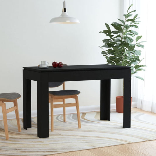 Dining Table Black 120x60x76 cm Engineered Wood