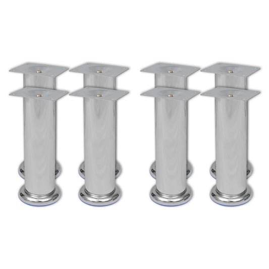 Sofa Legs 8 pcs Round Chrome 180 mm
