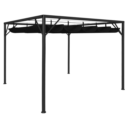 Garden Gazebo with Retractable Roof Canopy 3x3 m Anthracite