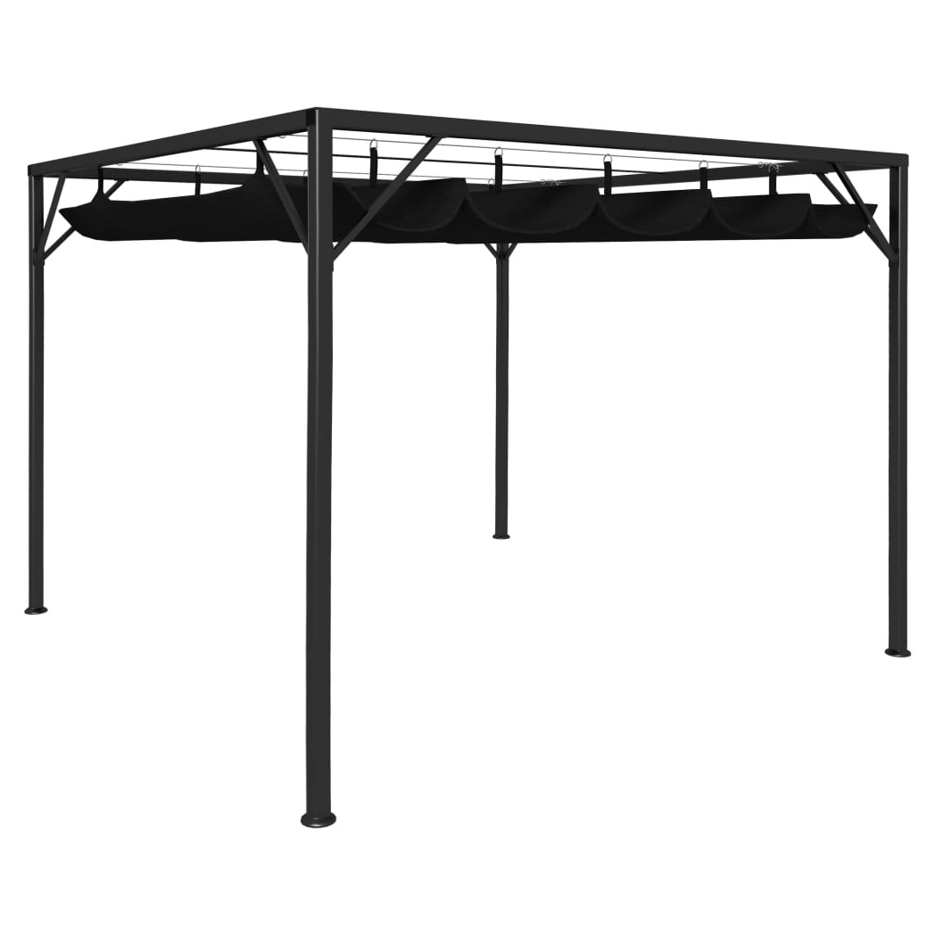 Garden Gazebo with Retractable Roof Canopy 3x3 m Anthracite