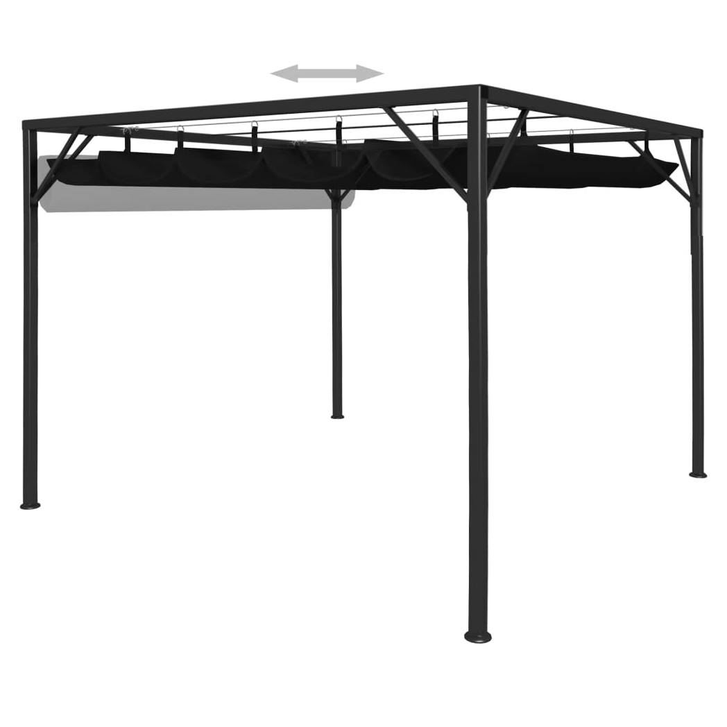 Garden Gazebo with Retractable Roof Canopy 3x3 m Anthracite