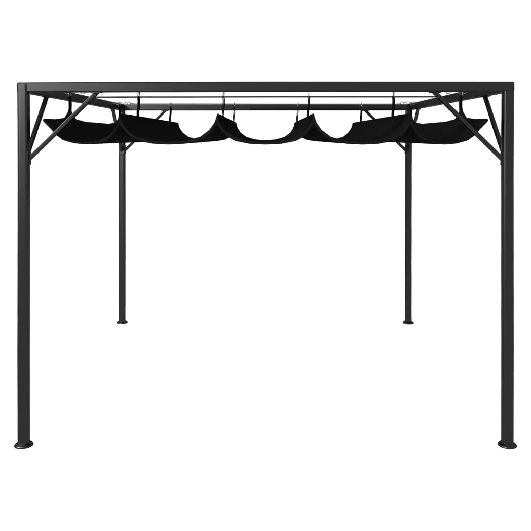 Garden Gazebo with Retractable Roof Canopy 3x3 m Anthracite