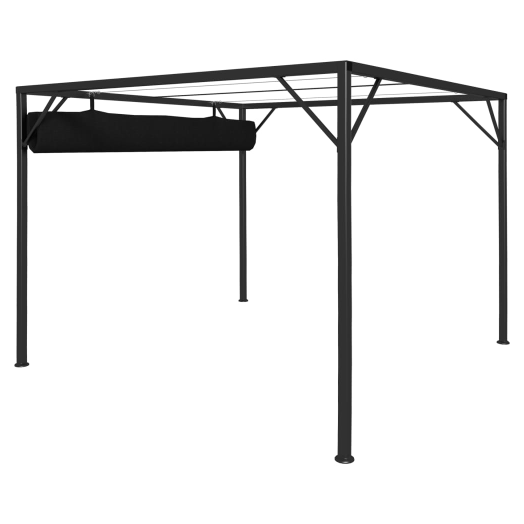 Garden Gazebo with Retractable Roof Canopy 3x3 m Anthracite