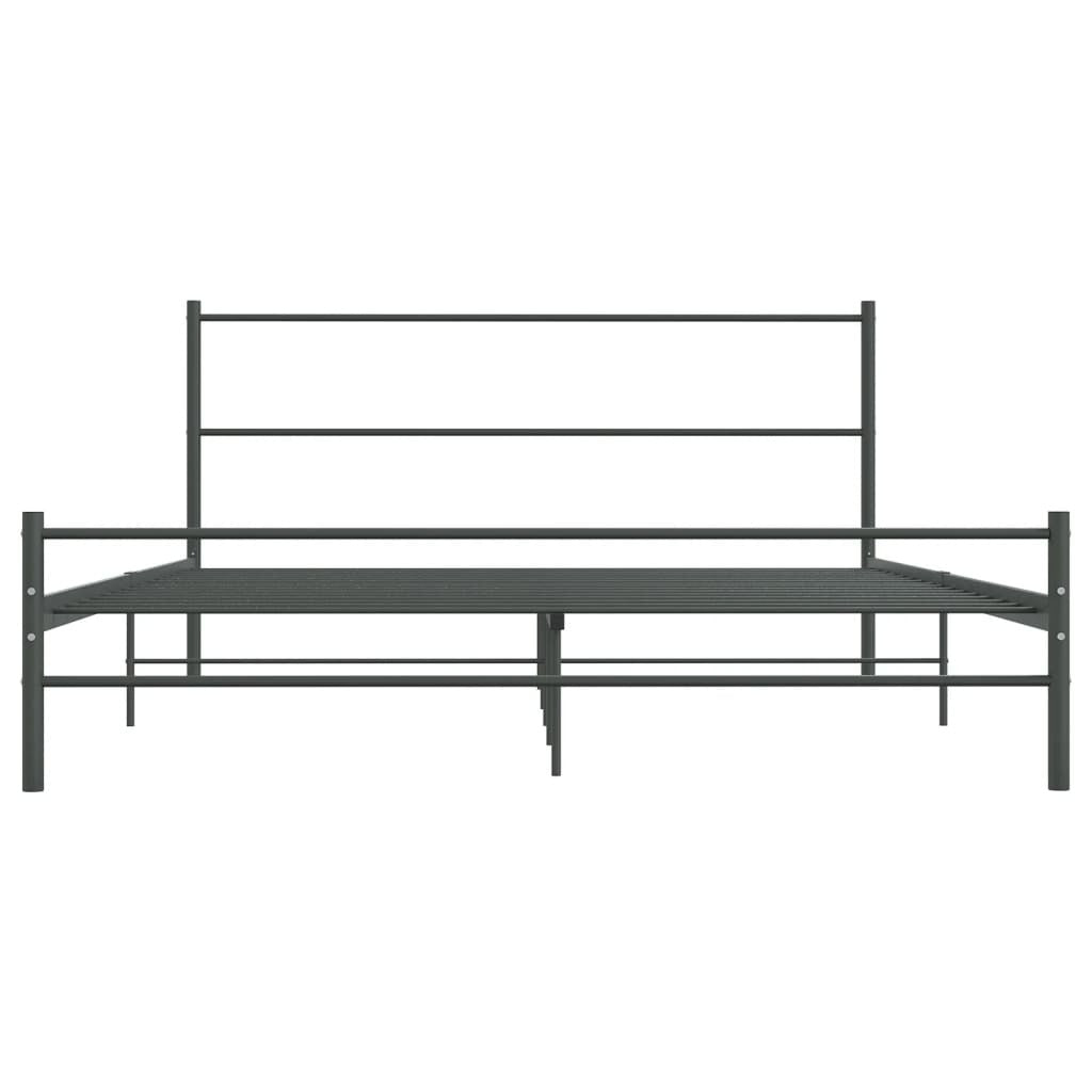 Bed Frame Grey Metal 140x200 cm