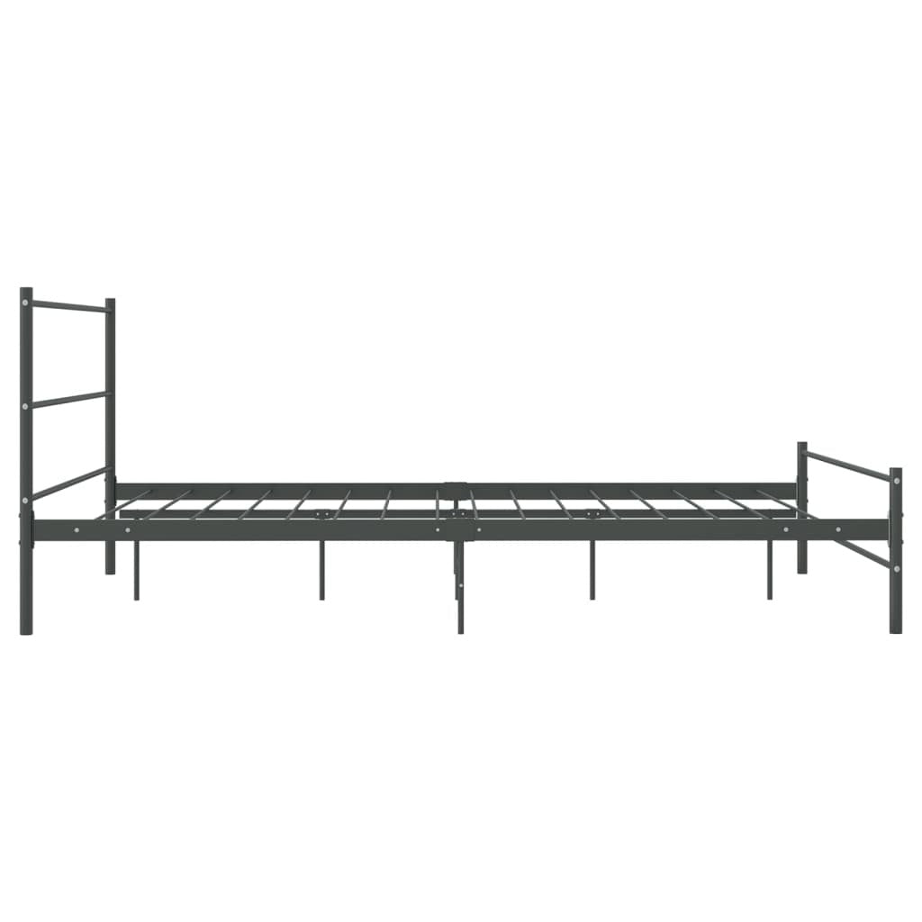Bed Frame Grey Metal 140x200 cm