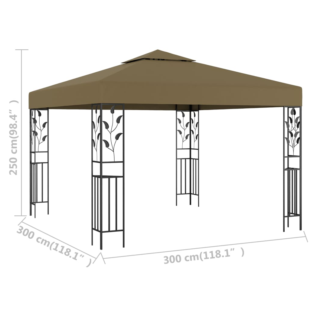 Gazebo 3x3 m Taupe 180 g/m