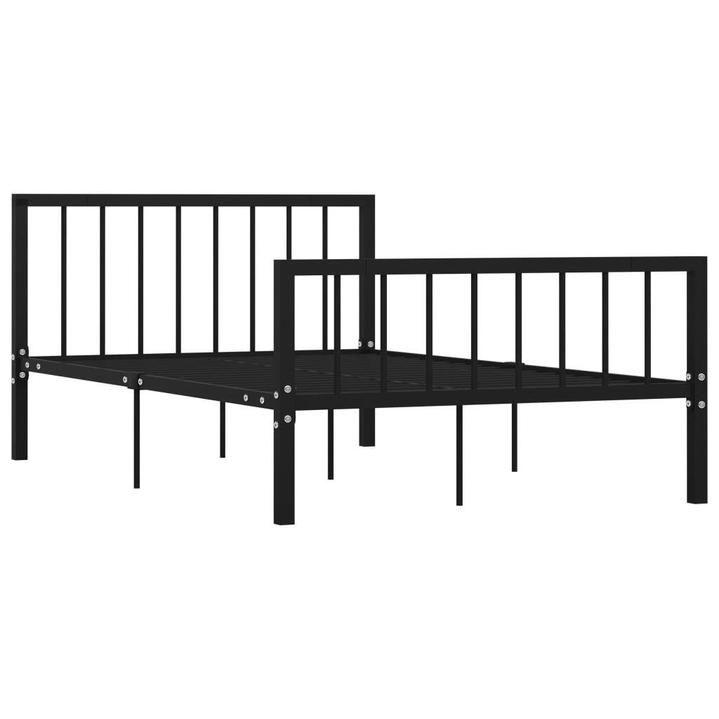 Bed Frame Black Metal 120x200 cm