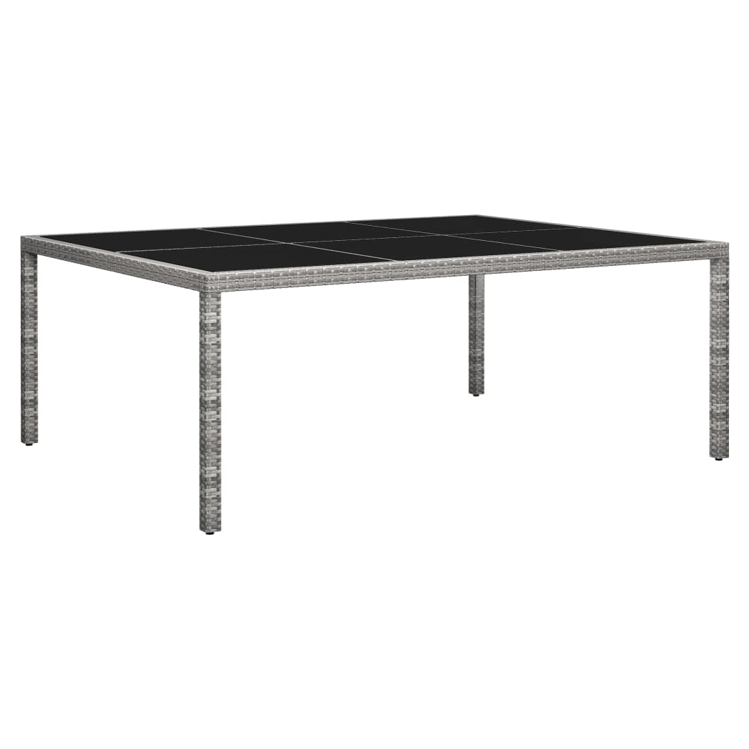 Outdoor Dining Table Grey 200x150x74 cm Poly Rattan