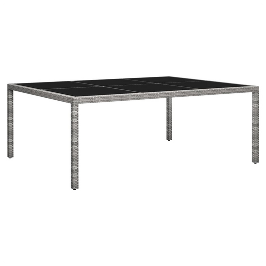 Outdoor Dining Table Grey 200x150x74 cm Poly Rattan