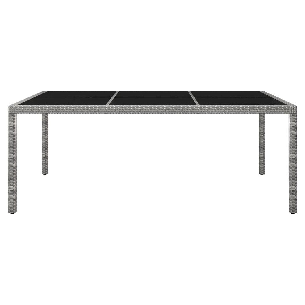 Outdoor Dining Table Grey 200x150x74 cm Poly Rattan