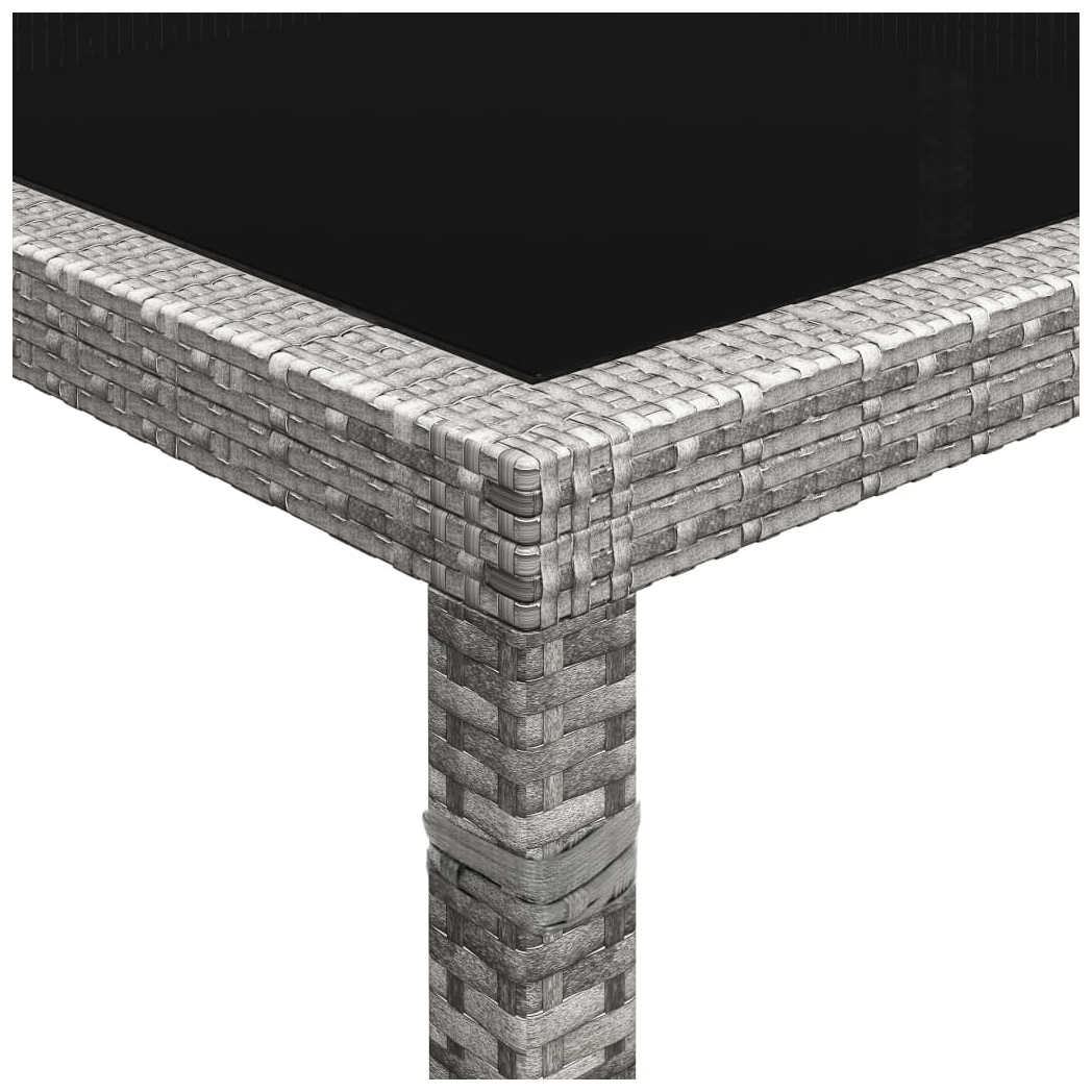 Outdoor Dining Table Grey 200x150x74 cm Poly Rattan