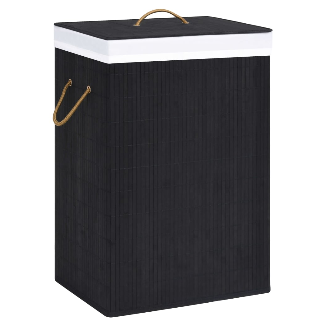 Bamboo Laundry Basket Black