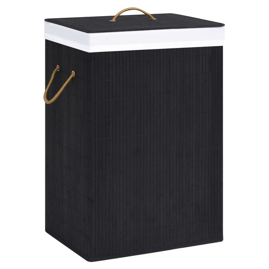 Bamboo Laundry Basket Black