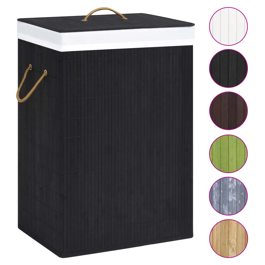 Bamboo Laundry Basket Black