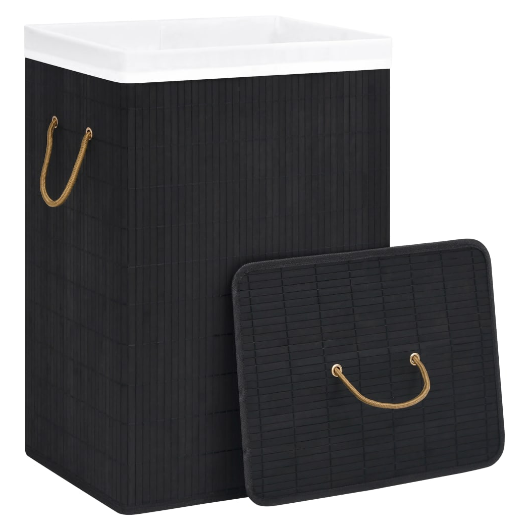 Bamboo Laundry Basket Black